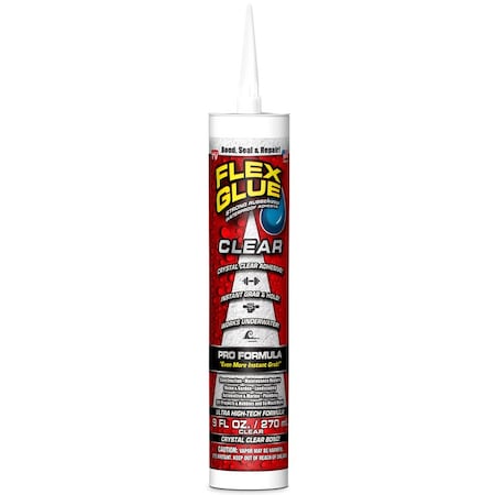 Flex Glue Flex Seal Family of Products Flex Glue Clear Rubberized Waterproof Adhesive 9 oz GFSCLRR09